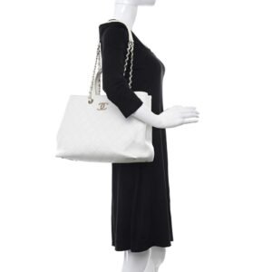 Calfskin Large Serial Shopper Tote White